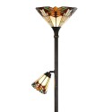 LumiLamp Lampada da terra Tiffany Ø 30x178 cm Beige Rosso Metallo Vetro