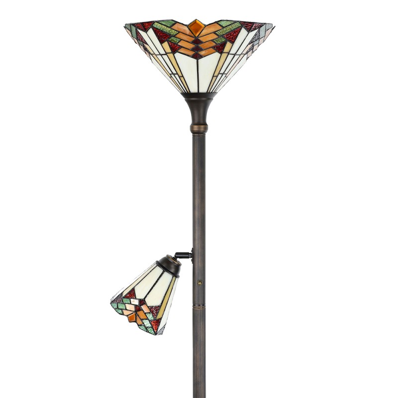 LumiLamp Floor Lamp Tiffany Ø 30x178 cm Beige Red Metal Glass
