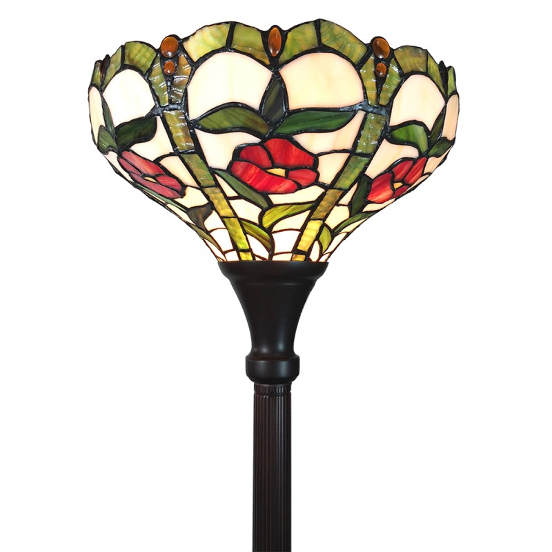LumiLamp Lampada da terra Tiffany Ø 31x186 cm Beige Verde Vetro