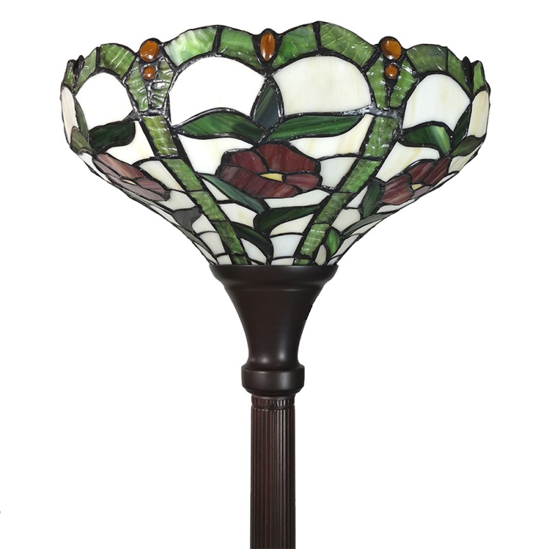 LumiLamp Lampadaire Tiffany Ø 31x186 cm Beige Vert Verre