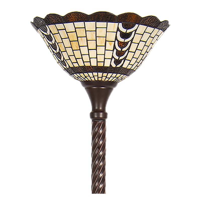 LumiLamp Floor Lamp Tiffany Ø 38x186 cm  Beige Brown Glass Plastic Rectangle