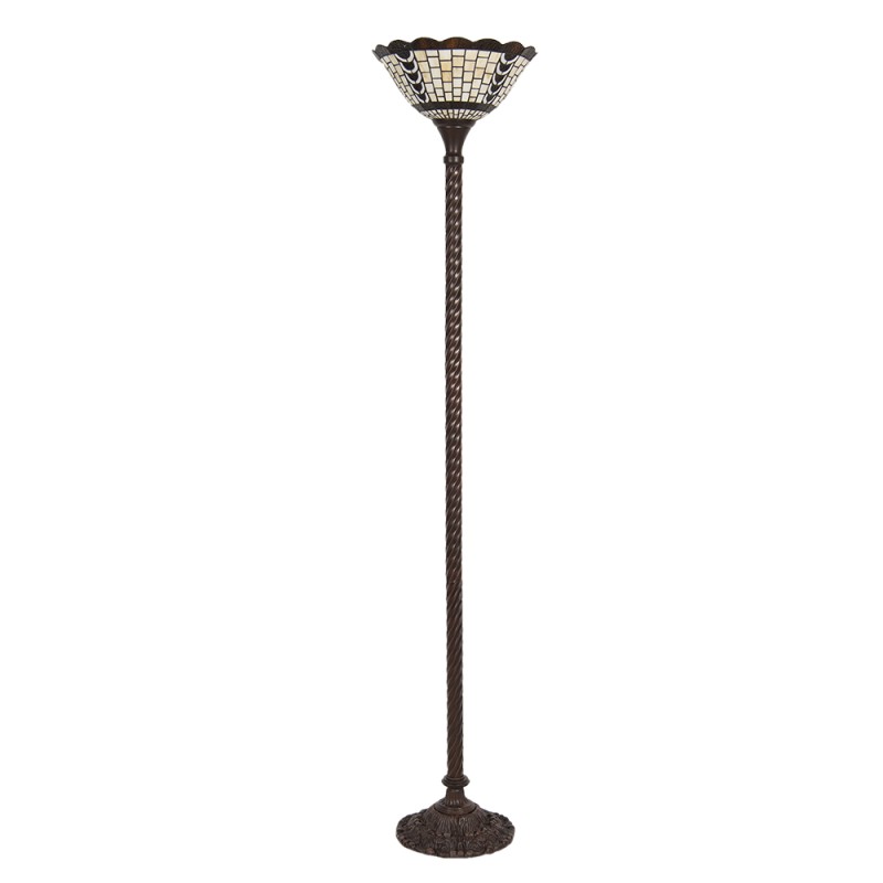 LumiLamp Lampada da terra Tiffany Ø 38x186 cm  Beige Marrone  Vetro Plastica Rettangolo