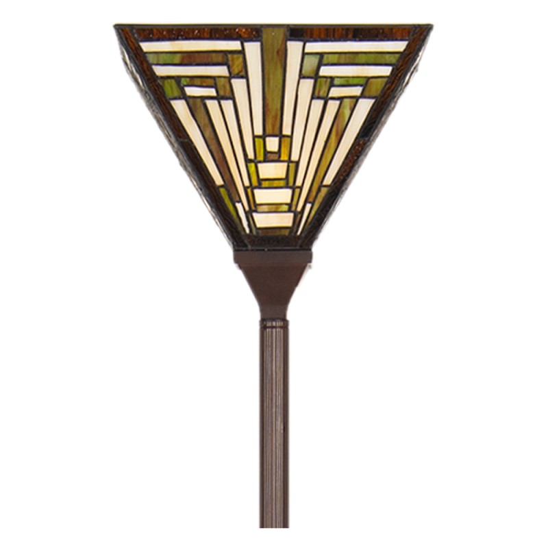 LumiLamp Floor Lamp Tiffany Ø 31x186 cm  Beige Green Polyresin Glass Rectangle