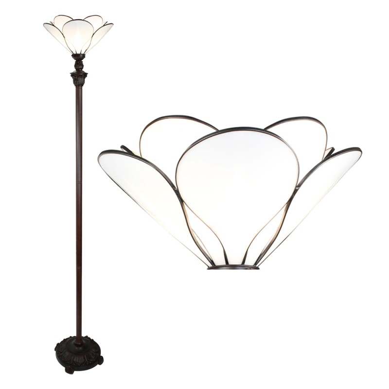 LumiLamp Lampada da terra Tiffany Ø 31x183 cm  Bianco Vetro Plastica