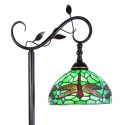 LumiLamp Lampada da terra Tiffany 152 cm Verde Marrone Plastica Vetro Rotondo