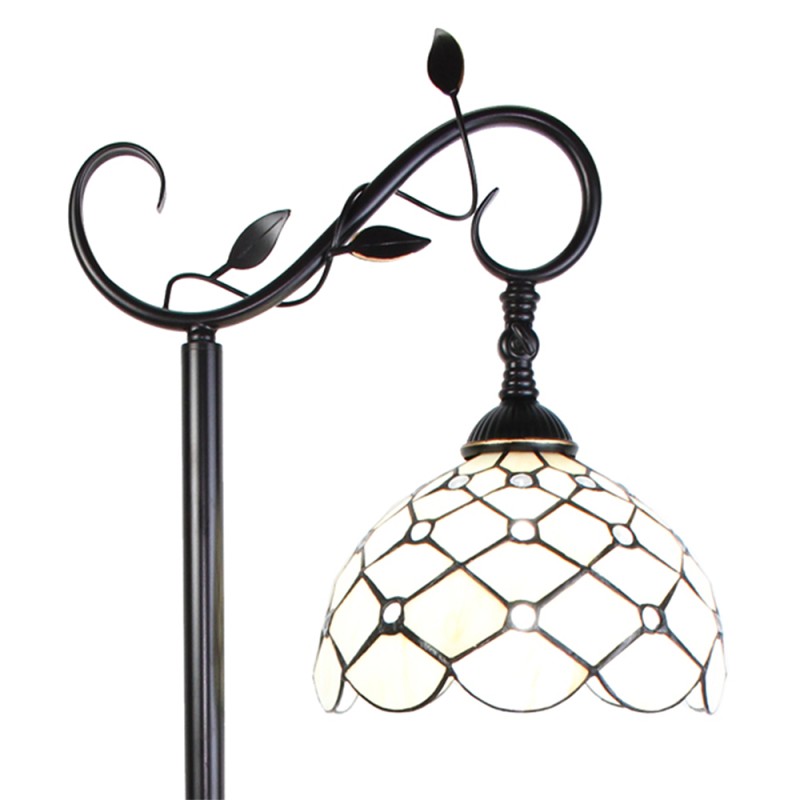 LumiLamp Lampada da terra Tiffany 152 cm Marrone Beige Vetro