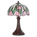 LumiLamp Lampe de table Tiffany Ø 25x40 cm Rose Verre