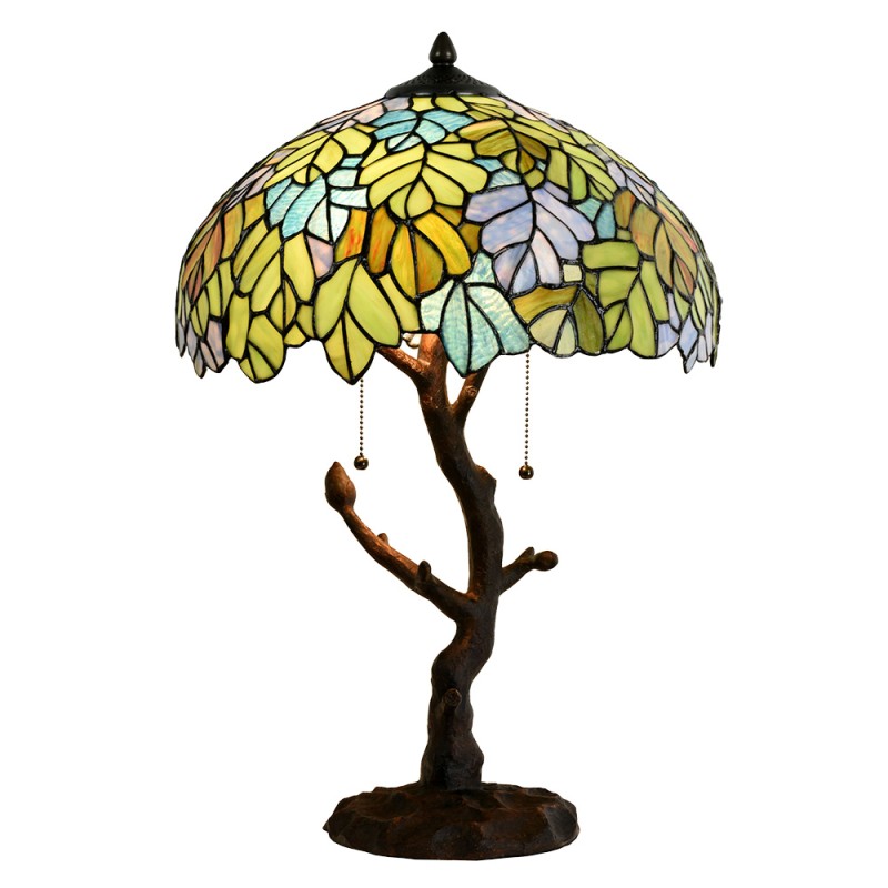 LumiLamp Lampe de table Tiffany Ø 40x60 cm Vert Verre