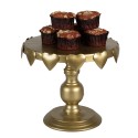 Clayre & Eef Cake Stand Ø 26x22 cm Gold colored Iron