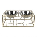 Clayre & Eef Dog Bowl 2x500 ml Gold colored Iron