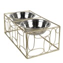 Clayre & Eef Dog Bowl 2x500 ml Gold colored Iron