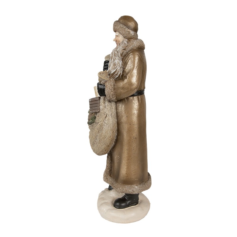 Clayre & Eef Statuetta Babbo Natale  30 cm Color oro Poliresina