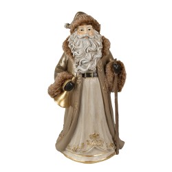 Clayre & Eef Figurine Père Noël 34 cm Marron Polyrésine