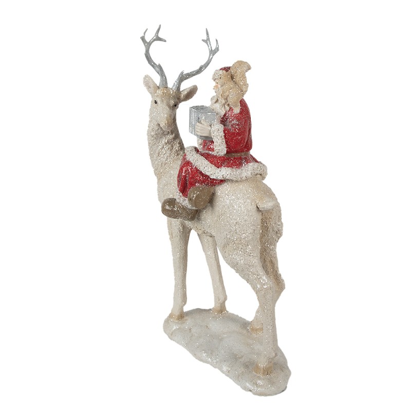 Clayre & Eef Figurine Père Noël 31 cm Rouge Blanc Polyrésine