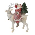 Clayre & Eef Figur Weihnachtsmann 26 cm Rot Weiß Polyresin