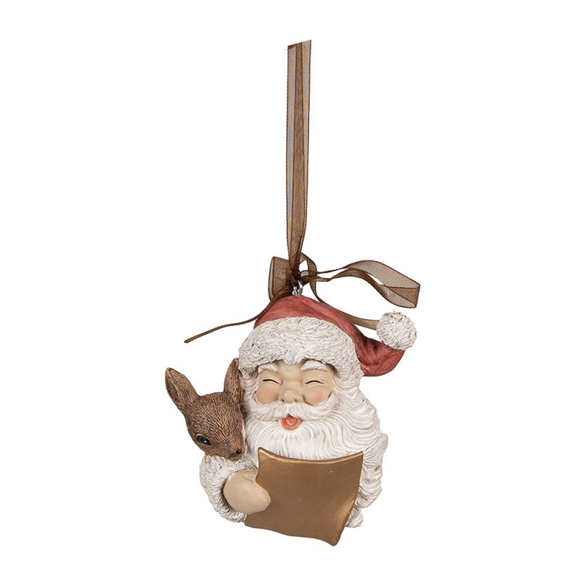 Clayre & Eef Christmas Ornament Santa Claus 9 cm Red Polyresin