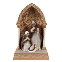 Clayre & Eef Christmas Decoration with LED Lighting Nativity Scene 16x11x24 cm Gold colored Polyresin