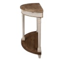 Clayre & Eef Side Table 83x40x87 cm Beige Brown Wood Semicircle
