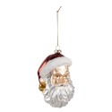 Clayre & Eef Christmas Ornament Santa Claus 12 cm White Glass