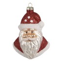Clayre & Eef Ornamento Natalizio Babbo Natale  12 cm Rosso Vetro