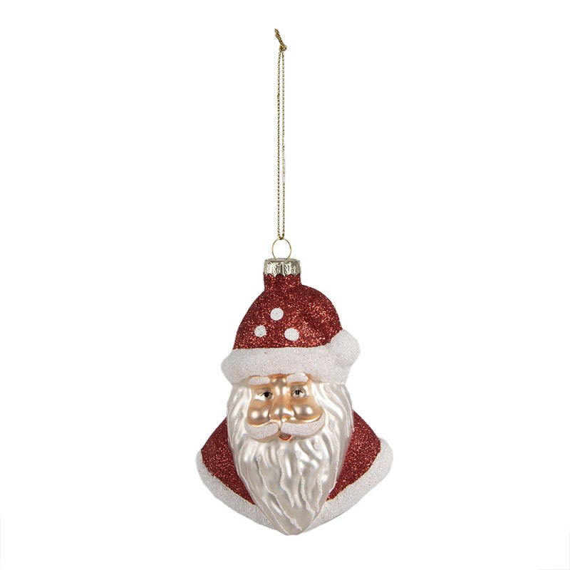 Clayre & Eef Ornamento Natalizio Babbo Natale  12 cm Rosso Vetro
