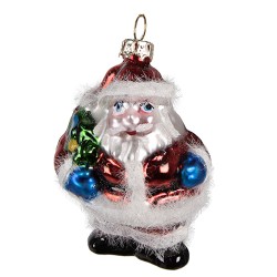 Clayre & Eef Christmas Ornament Santa Claus 8 cm Red Glass