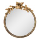 Clayre & Eef Mirror 39x5x44 cm Gold colored Glass Round Flowers