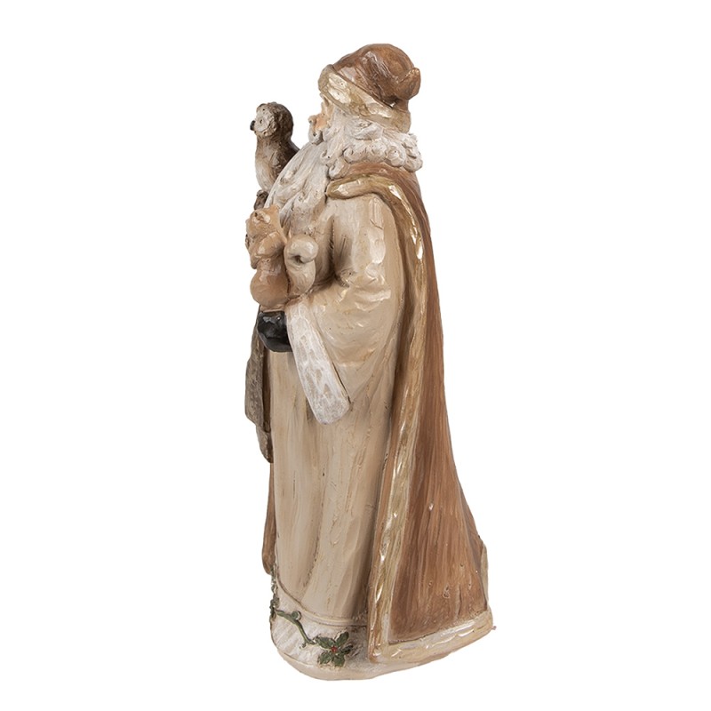 Clayre & Eef Statuetta Babbo Natale  23 cm Marrone Poliresina