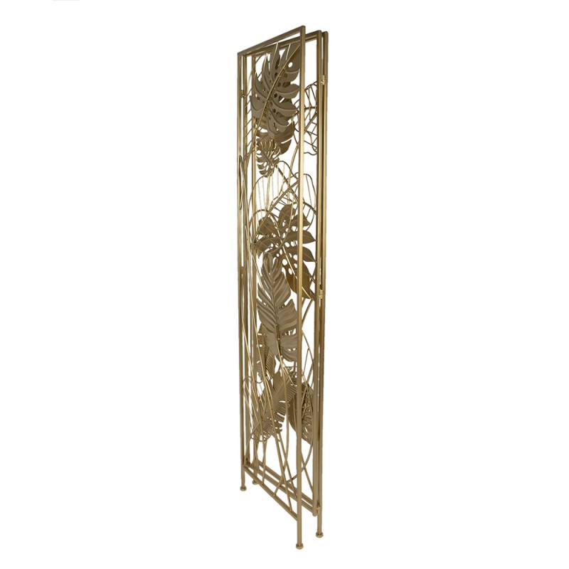 Clayre & Eef Room Divider 124x2x181 cm Gold colored Iron Leaves