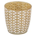 Clayre & Eef Tealight Holder Ø 9x9 cm Gold colored Glass Round