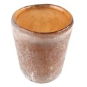 Clayre & Eef Tealight Holder Ø 7x10 cm Brown Glass