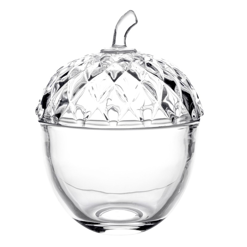Clayre & Eef Glass Jar Acorn Ø 11x15 cm Transparent Glass Round