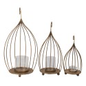 Clayre & Eef Wind Light Set of 3 Copper colored Metal Round