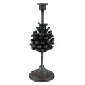 Clayre & Eef Candle holder Pinecone 27 cm Green Iron