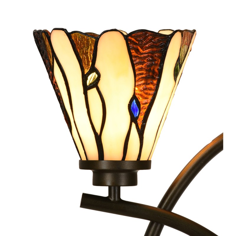 LumiLamp Lampada da tavolo Tiffany 46x28x63 cm Beige Vetro