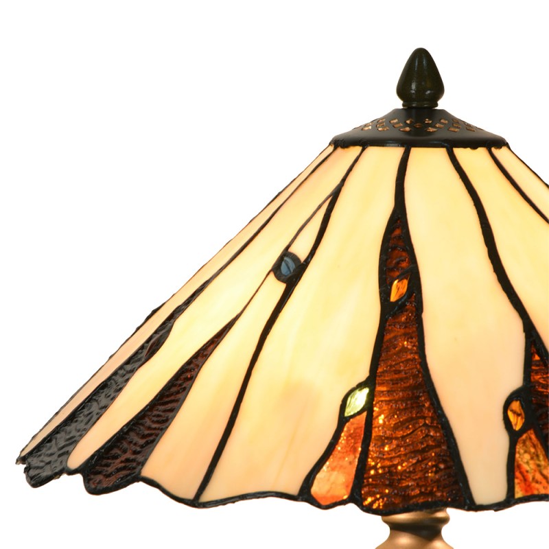 LumiLamp Lampada da tavolo Tiffany Ø 35x53 cm Beige Vetro