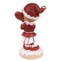 Clayre & Eef Statuetta decorativa di Natale Elfo 20 cm Rosso Poliresina