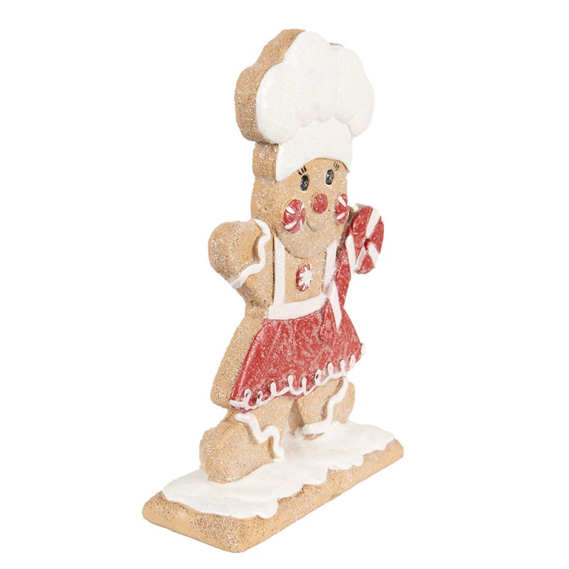 Clayre & Eef Statuetta decorativa di Natale Uomo di pan di zenzero 22 cm Marrone Poliresina