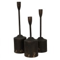 Clayre & Eef Candleholder set of 3 35/30/25 cm Black Iron