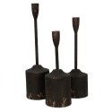 Clayre & Eef Candelabro set di 3 35/30/25 cm Nero Ferro