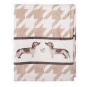 Clayre & Eef Plaid  130x170 cm Bruin Wit Polyester Teckels