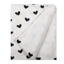 Clayre & Eef Throw Blanket 130x170 cm White Black Polyester