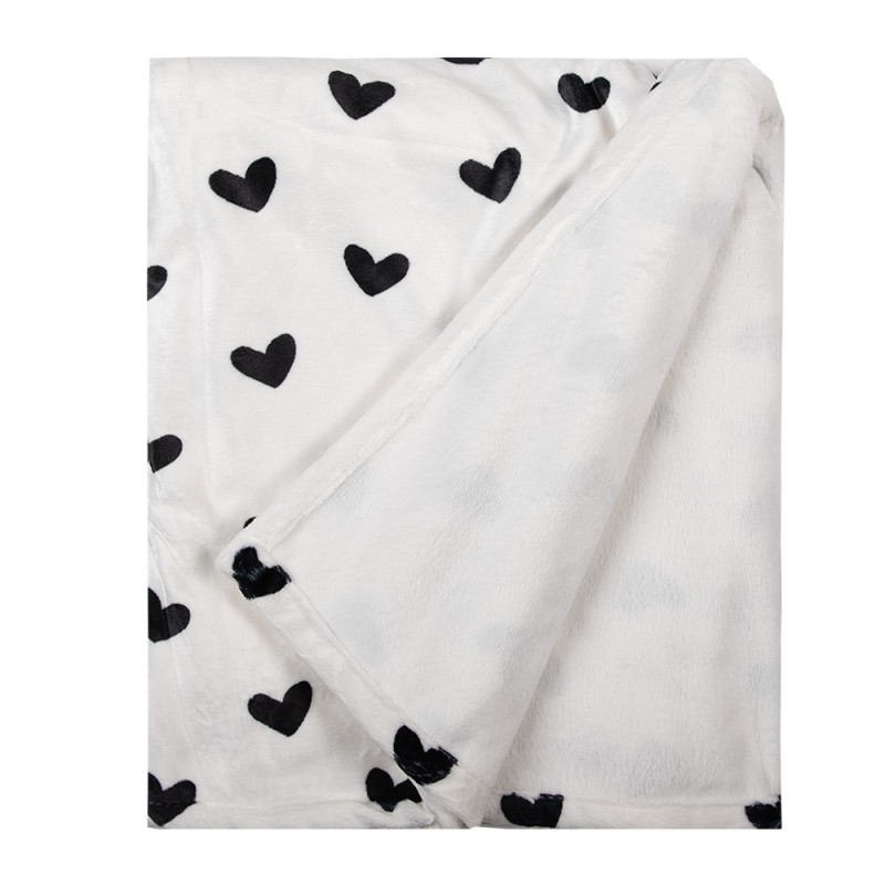 Clayre & Eef Couverture 130x170 cm Blanc Noir Polyester