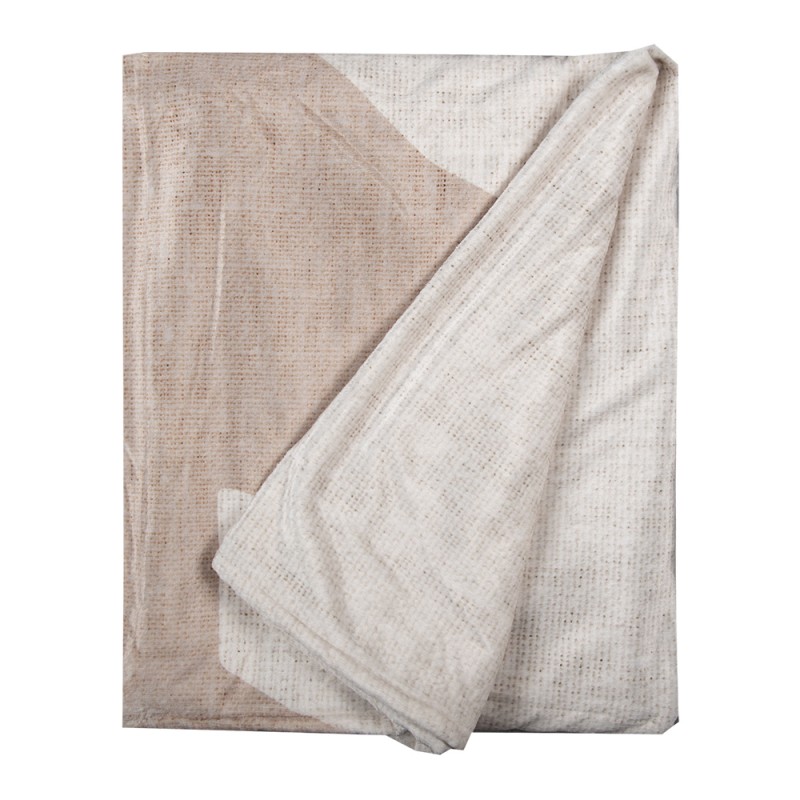 Clayre & Eef Plaid  130x170 cm Beige Polyester Rendier