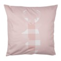 Clayre & Eef Housse de coussin 45x45 cm Rose Blanc Polyester Cerf