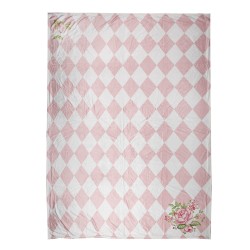 Clayre & Eef Plaid 130x170 cm Rosa Bianco Poliestere