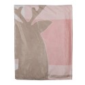 Clayre & Eef Plaid  130x170 cm Roze Wit Polyester Rendier