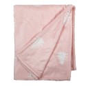 Clayre & Eef Couverture 130x170 cm Rose Blanc Polyester Sapins de Noël