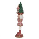 Clayre & Eef Christmas Decoration with LED Lighting Nutcracker 62 cm Pink Polyresin