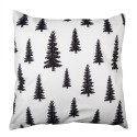 Clayre & Eef Cushion Cover 45x45 cm Black White Polyester Christmas Trees